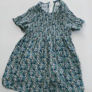 Zara smocked blue floral dress 3T